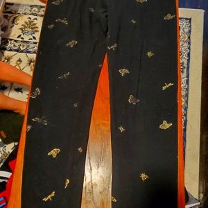 Leggings with gold insects